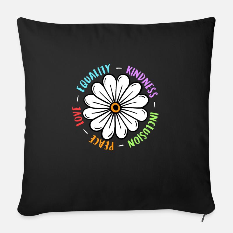 Inclusion handicap acceptance and awareness - Sofa pillowcase 17,3'' x 17,3'' (45 x 45 cm) - black