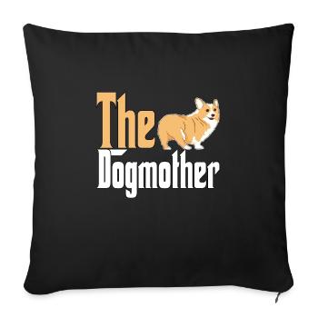 Corgi Dog Mom Dogmother Dogs Mommy - Sofa pillowcase 17,3'' x 17,3'' (45 x 45 cm) - black - Front