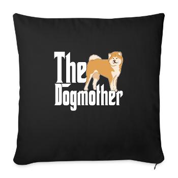 Akita Chien Maman Chienne Chiens Maman - Housse de coussin décorative 45 x 45 cm - noir - Devant