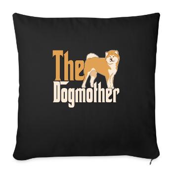 Akita Chien Maman Chienne Chiens Maman - Housse de coussin décorative 45 x 45 cm - noir - Devant