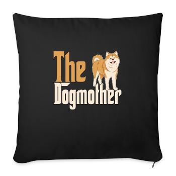 Akita Chien Maman Chienne Chiens Maman - Housse de coussin décorative 45 x 45 cm - noir - Devant