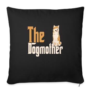 Akita Chien Maman Chienne Chiens Maman - Housse de coussin décorative 45 x 45 cm - noir - Devant