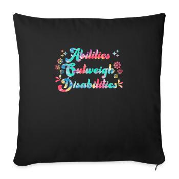 Solidarité handicap Compassion et acceptation - Housse de coussin décorative 45 x 45 cm - noir - Devant