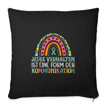 Sensibilisation et solidarité à l’autisme - Housse de coussin décorative 45 x 45 cm - noir - Devant
