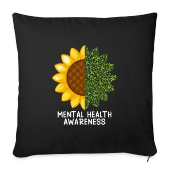 Mentale Health Matters Awareness Mentale - Sofa pillowcase 17,3'' x 17,3'' (45 x 45 cm) - black - Front