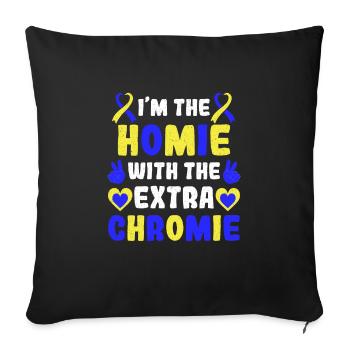 Down syndrome extra chromosome trisomy 21 - Sofa pillowcase 17,3'' x 17,3'' (45 x 45 cm) - black - Front
