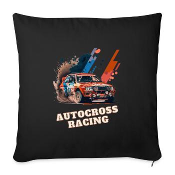 Autocross Stock Car - Housse de coussin décorative 45 x 45 cm - noir - Devant