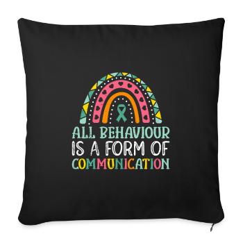Sensibilisation et solidarité à l’autisme - Housse de coussin décorative 45 x 45 cm - noir - Devant
