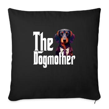 Teckel Chien Maman Chienne Chiens Maman Rottie - Housse de coussin décorative 45 x 45 cm - noir - Devant