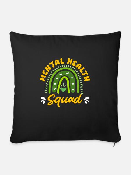Mentale Gesundheit Mental Health Squad - Sofakissenbezug 45 x 45 cm - Schwarz