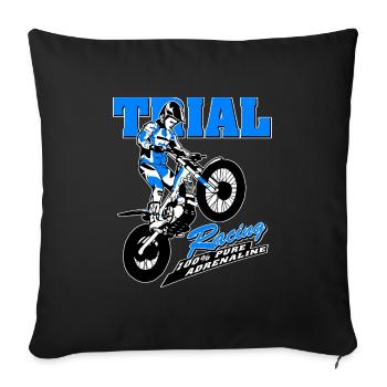 Trial - Trialsport - Moto Trial - Motorcycle Trial - Sofakissenbezug 45 x 45 cm - Schwarz - Vorne
