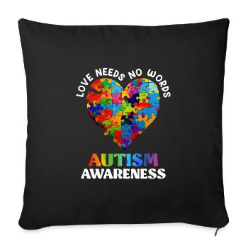 Autism Awareness Diversity and Awareness - Sofa pillowcase 17,3'' x 17,3'' (45 x 45 cm) - black - Front