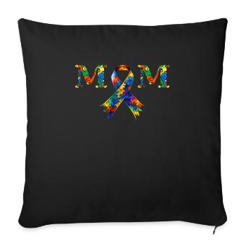 Autistic Mom for Autism Awareness - Sofa pillowcase 17,3'' x 17,3'' (45 x 45 cm) - black - Front