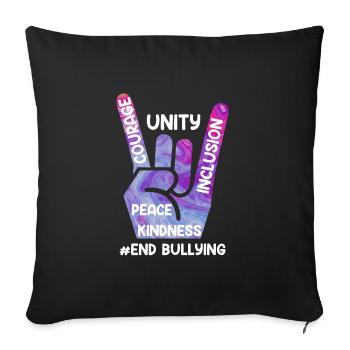 Stop Bullying Awareness and Solidarity for - Sofa pillowcase 17,3'' x 17,3'' (45 x 45 cm) - black - Front