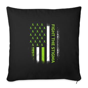 Promoting Mental Health Fight the Stigma - Sofa pillowcase 17,3'' x 17,3'' (45 x 45 cm) - black - Front