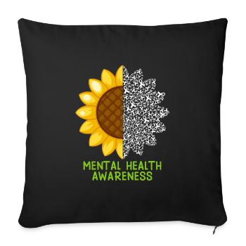 Mentale Health Matters Awareness Mentale - Sofa pillowcase 17,3'' x 17,3'' (45 x 45 cm) - black - Front