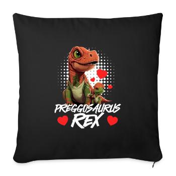 Pregnant Preggosaurus expectant mothers Mamasaurus - Sofa pillowcase 17,3'' x 17,3'' (45 x 45 cm) - black - Front