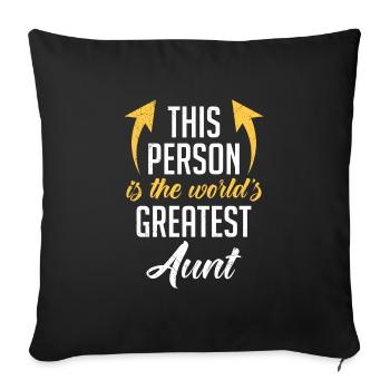 World greatest Auntie Muttertag Beste Tante - Sofakissenbezug 45 x 45 cm - Schwarz - Vorne