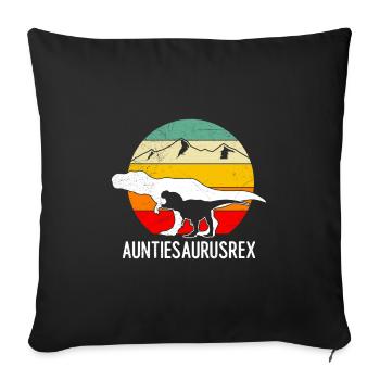 Auntiesaurus Aunt Mother's Day Dinosaur Fan - Sofa pillowcase 17,3'' x 17,3'' (45 x 45 cm) - black - Front