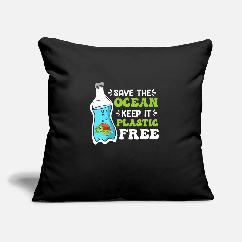Environmentalists Save the Ocean No plastic Sofa pillowcase 17,3'' x 17,3'' (45 x 45 cm)