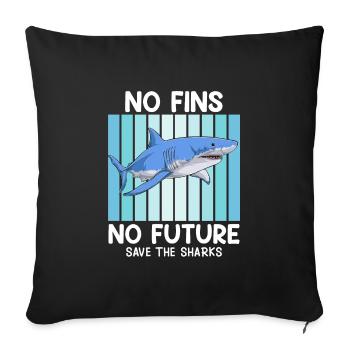 Save Sharks Animal Welfare Sharks Save the Ocean - Sofa pillowcase 17,3'' x 17,3'' (45 x 45 cm) - black - Front