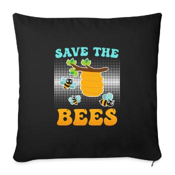 Journée de la Terre de Conservation Save the Bees - Housse de coussin décorative 45 x 45 cm - noir - Devant
