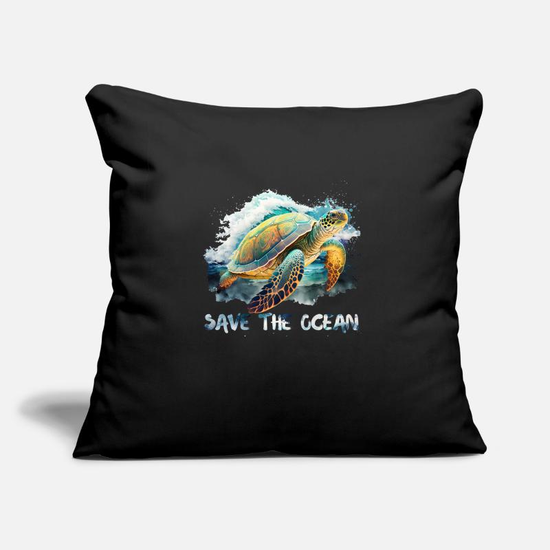 Save the turtles Save the Ocean Conservation Sofa pillowcase 17,3'' x 17,3'' (45 x 45 cm)