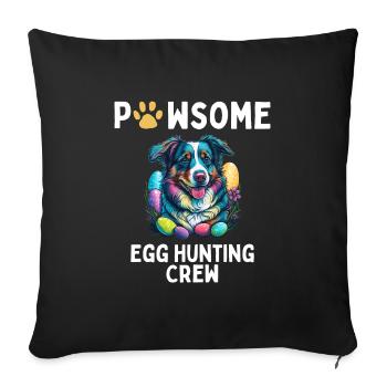 Australian Shepherd Ostereiersuche Crew Geschenk - Sofakissenbezug 45 x 45 cm - Schwarz - Vorne