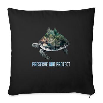 Protection des animaux menacés Nature - Housse de coussin décorative 45 x 45 cm - noir - Devant