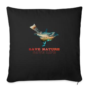 Save the Nature Environmental Protection Save the Earth - Sofa pillowcase 17,3'' x 17,3'' (45 x 45 cm) - black - Front