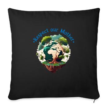 Jour de la Terre Amour de l’environnement Protection du climat Nature - Housse de coussin décorative 45 x 45 cm - noir - Devant