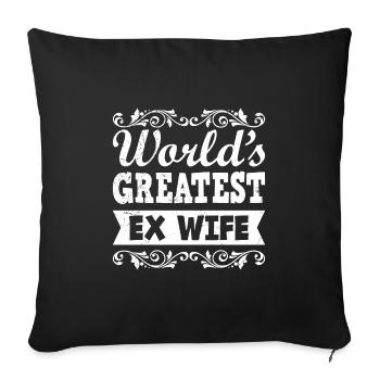 World's Best Wife EX Divorce Party Happy - Sofa pillowcase 17,3'' x 17,3'' (45 x 45 cm) - black - Front