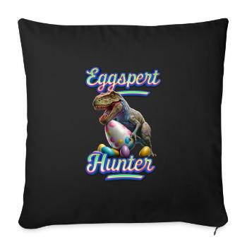 Eggspert Easter Eggs Hunter Easter Dinosaur Egg - Sofa pillowcase 17,3'' x 17,3'' (45 x 45 cm) - black - Front