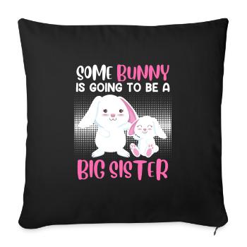 Easter Bunny Egg specting Baby Bunny Easter - Sofa pillowcase 17,3'' x 17,3'' (45 x 45 cm) - black - Front