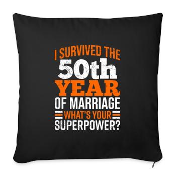50 ans de mariage survivent aux noces d’or - Housse de coussin décorative 45 x 45 cm - noir - Devant