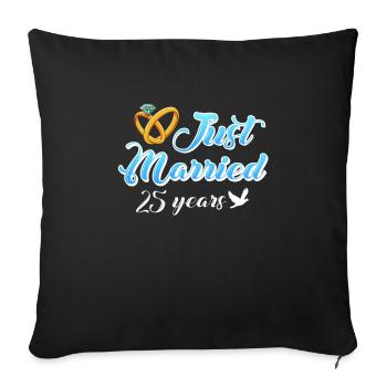 25 years married 25th wedding anniversary - Sofa pillowcase 17,3'' x 17,3'' (45 x 45 cm) - black - Front