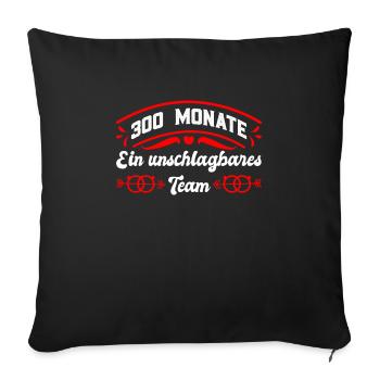 25 Jahre unschlagbares Team Silberhochzeit - Sofakissenbezug 45 x 45 cm - Schwarz - Vorne