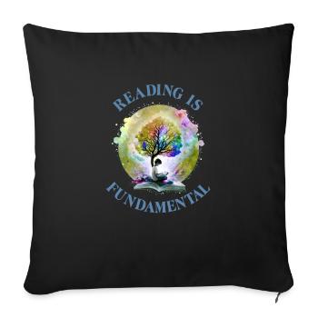 La lecture est la base Amateurs de livres Fans de lecture - Housse de coussin décorative 45 x 45 cm - noir - Devant