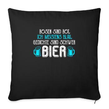 Ein Gedicht über mich Poesie Bierlover Poeten - Sofakissenbezug 45 x 45 cm - Schwarz - Vorne
