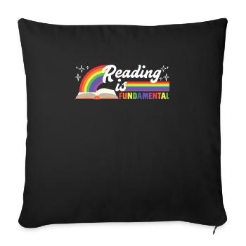 Leseliebe Buchliebhaber Bücherwurm Bücherfreunde - Sofakissenbezug 45 x 45 cm - Schwarz - Vorne