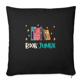 Amateurs de livres Book Junkie Reading amis et - Housse de coussin décorative 45 x 45 cm - noir - Devant