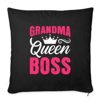 Grand-mère Boss Grand-mère Boss Grand-mère Fête des mères - Housse de coussin décorative 45 x 45 cm - noir - Devant