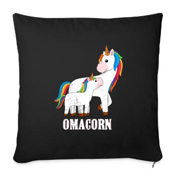 Grandma Unicorn Mother's Day Fans Grandma Omi - Sofa pillowcase 17,3'' x 17,3'' (45 x 45 cm) - black - Front