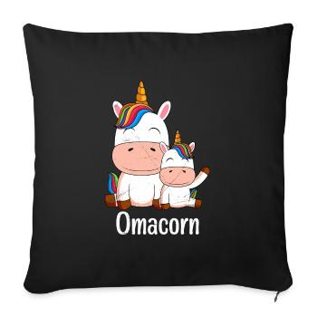 Grandma Unicorn Mother's Day Fans Grandma Omi - Sofa pillowcase 17,3'' x 17,3'' (45 x 45 cm) - black - Front