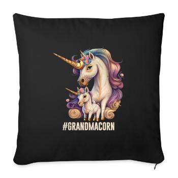 Grandmacorn Mother's Day Unicorn Grandmother Unicorn - Sofa pillowcase 17,3'' x 17,3'' (45 x 45 cm) - black - Front