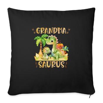 Omasaurus Dinosaurier Grandma Muttertag Granny - Sofakissenbezug 45 x 45 cm - Schwarz - Vorne