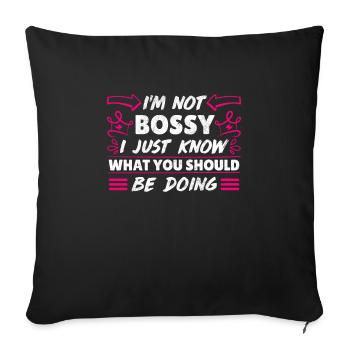 Je ne suis pas autoritaire Mama Chef Superviseur Maman Maman - Housse de coussin décorative 45 x 45 cm - noir - Devant