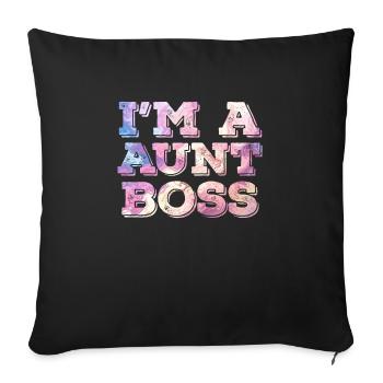 Tante Boss Fête des mères Tante Boss Superviseur Maman - Housse de coussin décorative 45 x 45 cm - noir - Devant