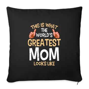 La plus grande fête des mères du monde Meilleure Mama Queen - Housse de coussin décorative 45 x 45 cm - noir - Devant