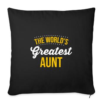 World greatest Auntie Muttertag Beste Tante - Sofakissenbezug 45 x 45 cm - Schwarz - Vorne